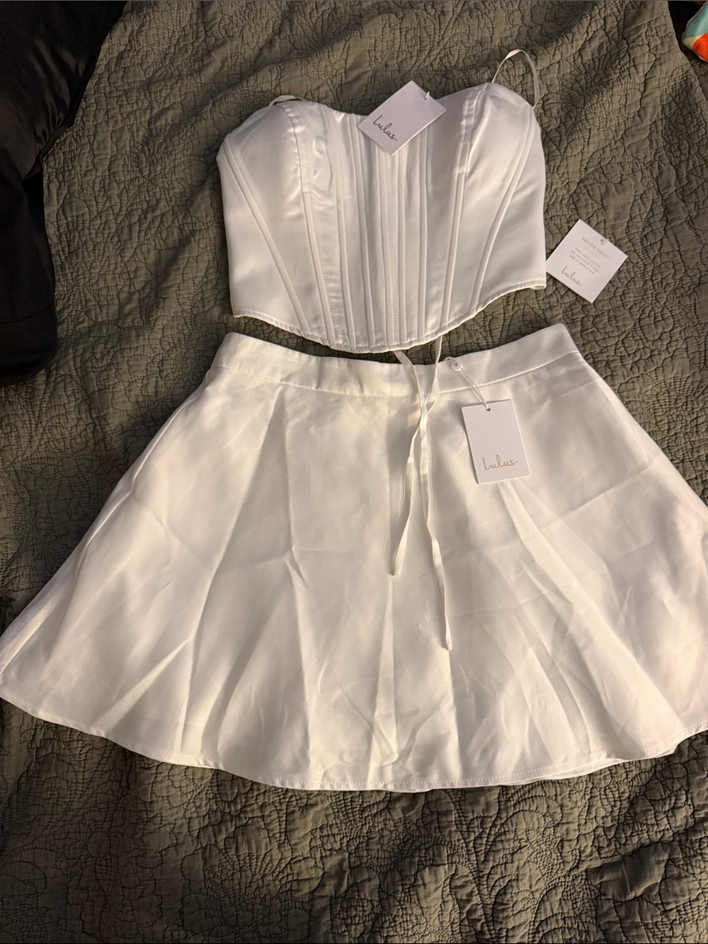 Lulu's White Satin Circle Skirt - Flared Mini